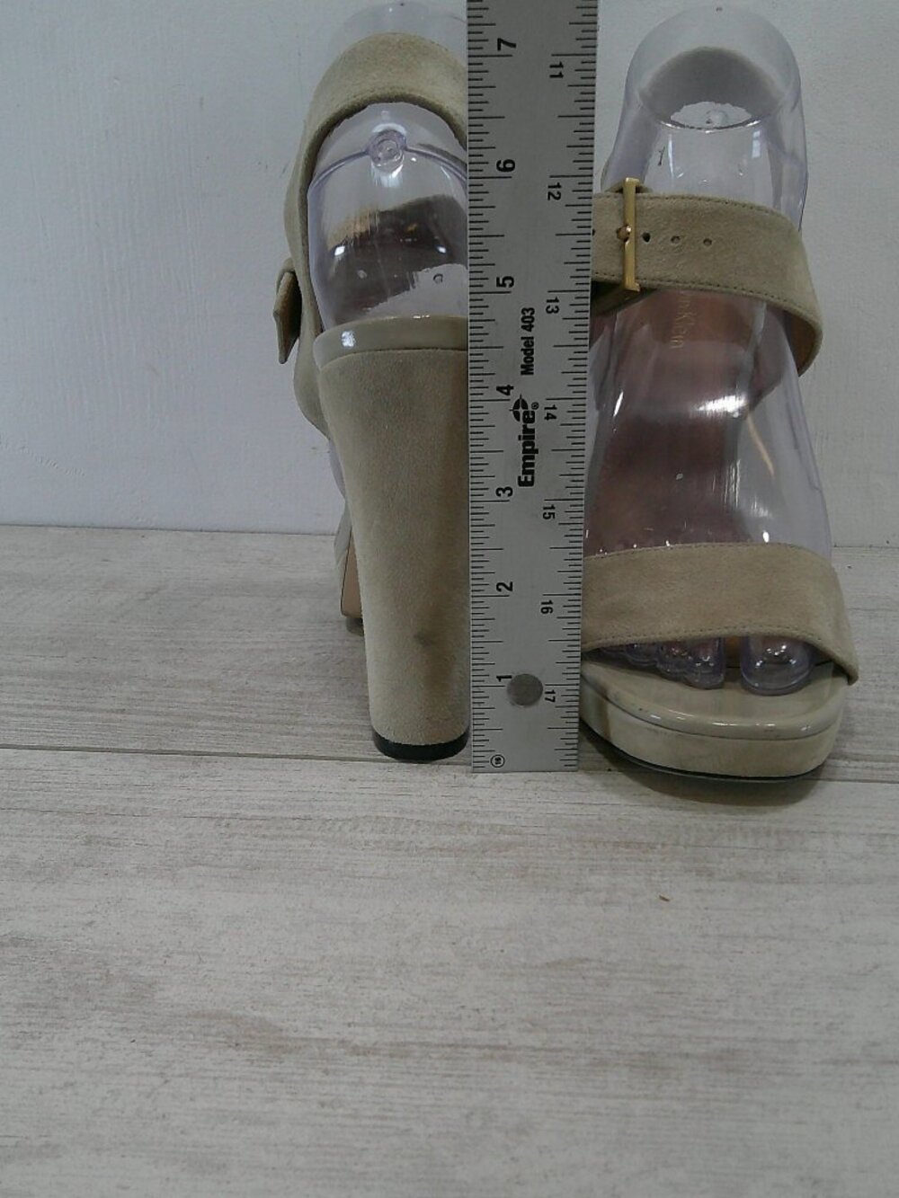 Calvin Klein Bette Clay / Greyish Platform Open-toe Sandals Block Heel Size 7 - Picture 10 of 13